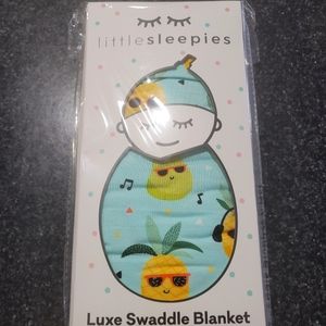 Little Sleepies Pineapple Swaddle and Hat